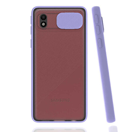 Galaxy A01 Core Uyumlu Zore Lensi Kapak-Lila