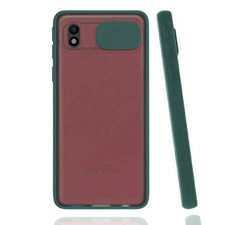 Galaxy A01 Core Uyumlu Zore Lensi Kapak-Koyu Yeşil