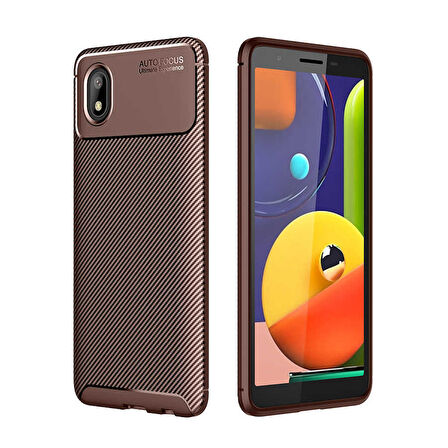 Galaxy A01 Core Uyumlu Zore Negro Silikon Kapak-Kahverengi