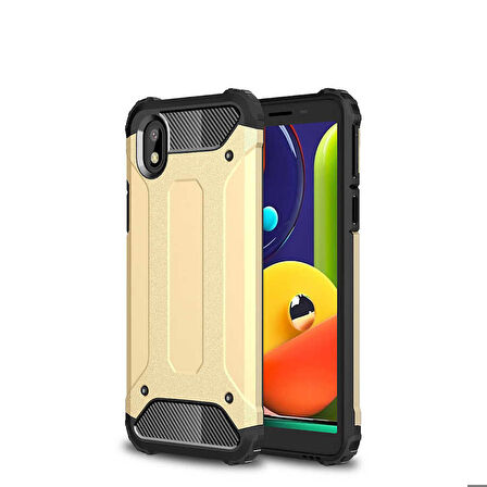 Galaxy A01 Core Uyumlu Zore Crash Silikon Kapak-Gold