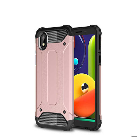 Galaxy A01 Core Uyumlu Zore Crash Silikon Kapak-Rose Gold
