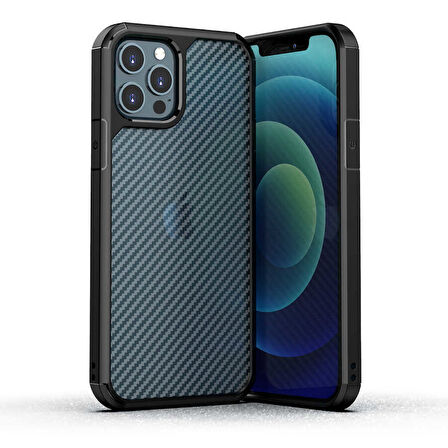 iPhone 12 Pro Max Uyumlu Zore İnoks Kılıf-Siyah