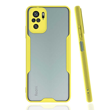 Xiaomi Poco M5S Kılıf Zore Parfe Kapak-Sarı