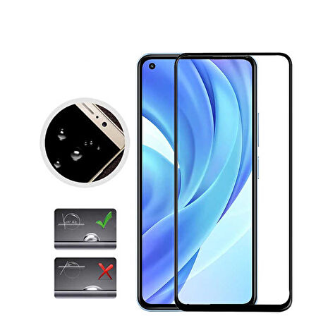 Xiaomi Mi 11 Lite Uyumlu Zore Kenarları Kırılmaya Dayanıklı Cam Ekran Koruyucu