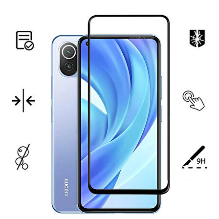 Xiaomi Mi 11 Lite Uyumlu Zore Kenarları Kırılmaya Dayanıklı Cam Ekran Koruyucu