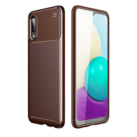 Galaxy A02 Uyumlu Zore Negro Silikon Kapak-Kahverengi