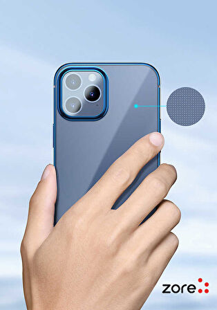 iPhone 12 Pro Max Uyumlu Zore Pixel Kılıf-Lacivert