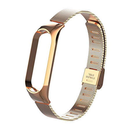 Xiaomi Mi Band 6 Uyumlu KRD-06 Metal Zore Kordon-Gold