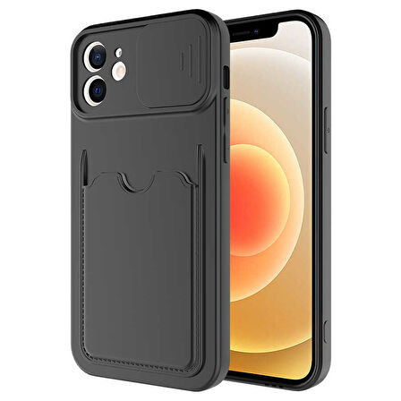iPhone 12 Uyumlu ​ Kartix Kılıf-Siyah