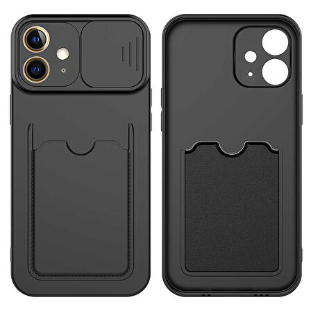 iPhone 12 Uyumlu ​ Kartix Kılıf-Siyah