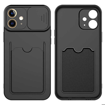 iPhone 12 Uyumlu ​Zore Kartix Kapak-Siyah