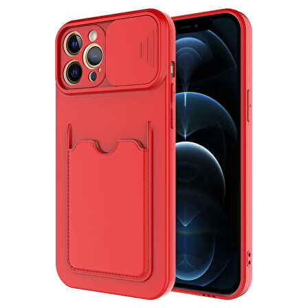 iPhone 12 Pro Max Uyumlu ​ Kartix Kılıf-Kırmızı