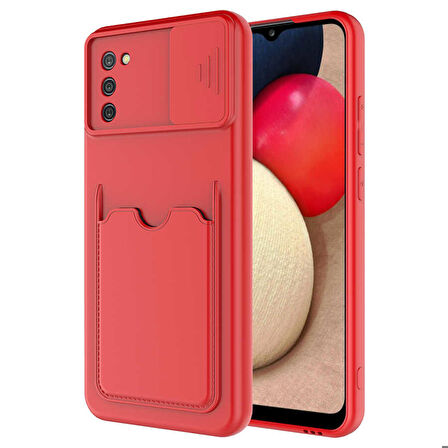 Galaxy A02S Uyumlu ​Zore Kartix Kapak-Kırmızı