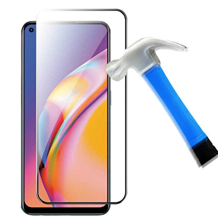 Oppo Reno 5 Lite Uyumlu Zore Kenarları Kırılmaya Dayanıklı Cam Ekran Koruyucu
