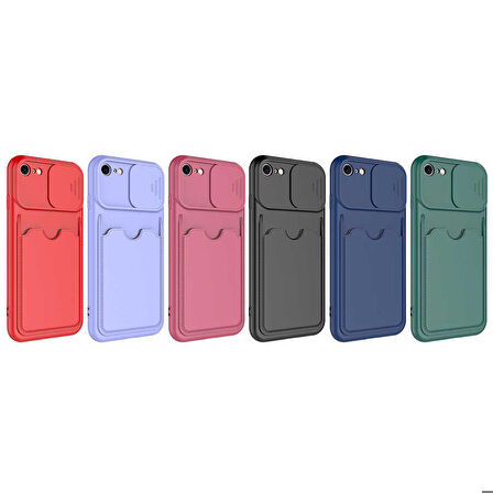 iPhone SE 2022 Uyumlu ​Zore Kartix Kapak-Koyu Mor