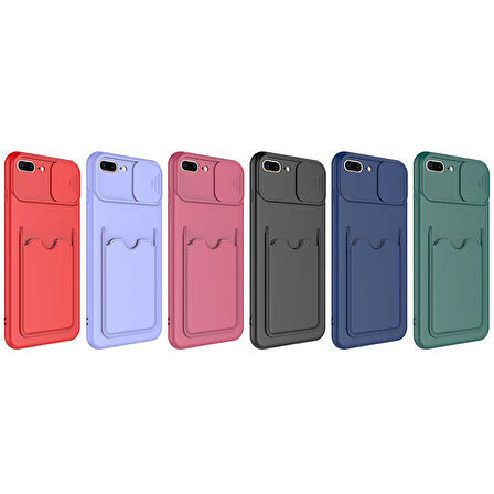 iPhone 7 Plus Uyumlu ​Zore Kartix Kapak-Koyu Mor