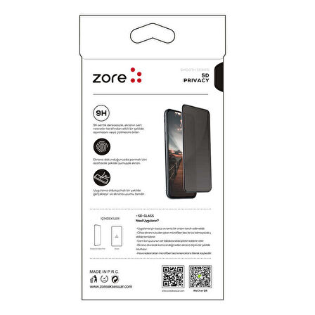 Xiaomi Mi 11 Lite Uyumlu Zore New 5D Privacy Temperli Ekran Koruyucu
