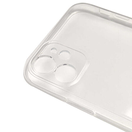 iPhone 11 Uyumlu Zore Kamera Korumalı Süper Silikon Kılıf-Renksiz