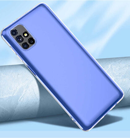 Galaxy M51 Uyumlu Zore Kamera Korumalı Süper Silikon Kapak-Renksiz
