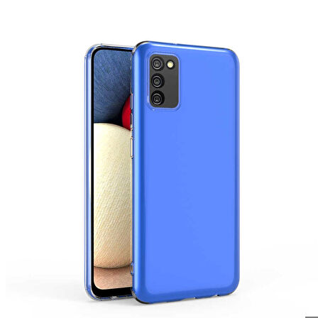 Galaxy A02S Uyumlu Zore Kamera Korumalı Süper Silikon Kapak-Renksiz