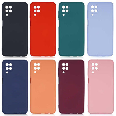 Galaxy A12 Uyumlu Zore Mara Lansman Kapak-Koyu Mor