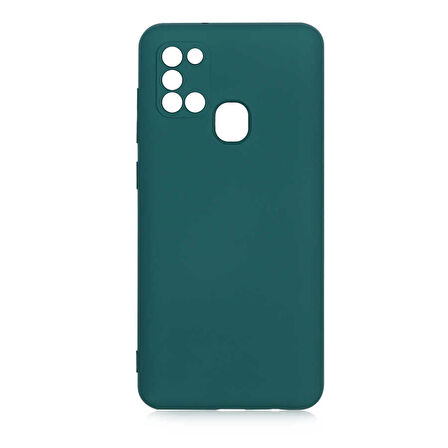 Galaxy A21S Uyumlu Zore Mara Lansman Kapak-Koyu Yeşil
