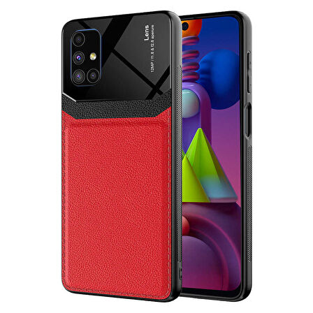 Galaxy M51 Uyumlu ​Zore Emiks Kapak-Kırmızı