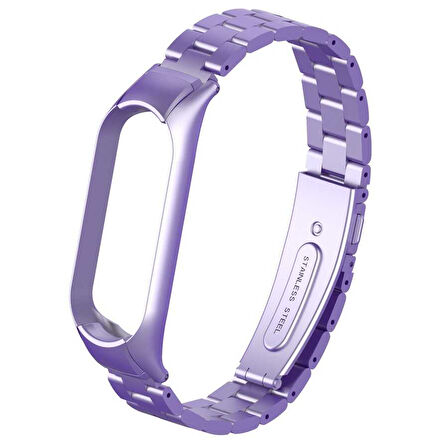 Xiaomi Mi Band 5 Uyumlu KRD-04 Metal Zore Kordon-Lila