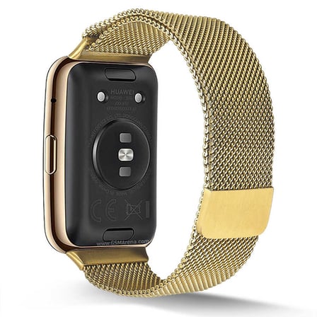 Huawei Watch Fit Uyumlu KRD-01 Metal MKST Kordon-Gold