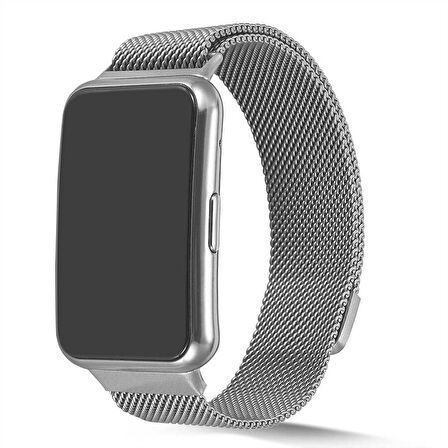 Huawei Watch Fit Uyumlu KRD-01 Metal Zore Kordon-Gümüş