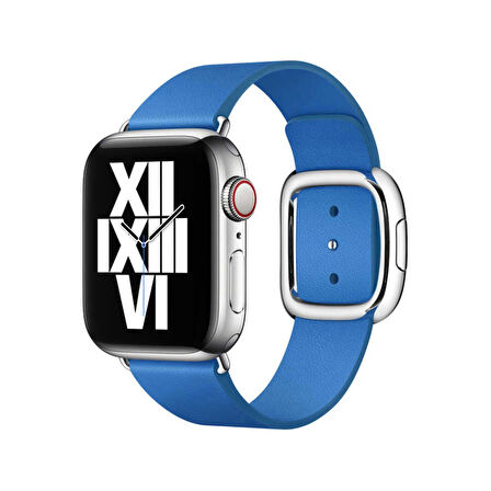 ​​​Watch Ultra 49mm Kordon Uyumlu KRD-42 Deri Strap Kayış CLO- Mavi