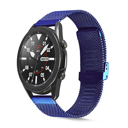 Xiaomi Amazfit Pace Uyumlu KRD-45 22mm Metal Zore Kordon-Mavi