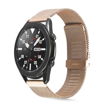 Gear S3 Uyumlu KRD-45 22mm Metal NRTK Kordon-Rose Gold