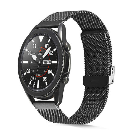 Galaxy Watch 46mm Uyumlu KRD-45 22mm Metal Zore Kordon-Siyah