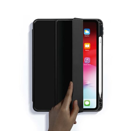 iPad Air 11 2025 M3 Kılıf ​NRTK Nort Arkası Şeffaf Standlı Kılıf - Pembe