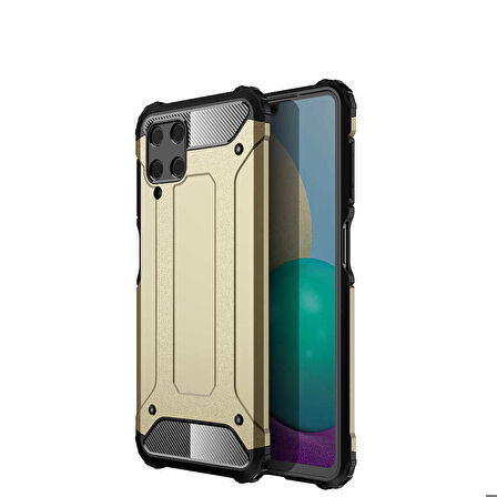 Galaxy M22 Uyumlu Zore Crash Silikon Kapak-Gold