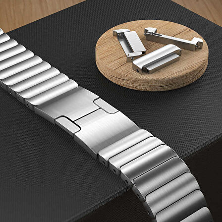 Gear S3 Uyumlu KRD-35 22mm Metal Zore Kordon-Gri