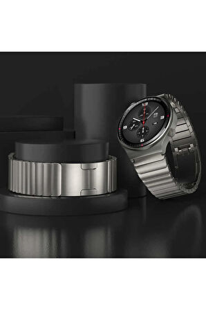 Galaxy Watch 46mm Uyumlu Krd-35 22mm Metal Kordon Siyah