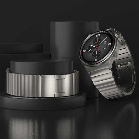 Huawei Honor Magic 2 46mm Uyumlu KRD-35 22mm Metal MKST Kordon-Siyah