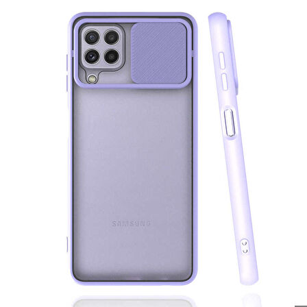 Galaxy M22 Uyumlu Zore Lensi Kapak-Lila