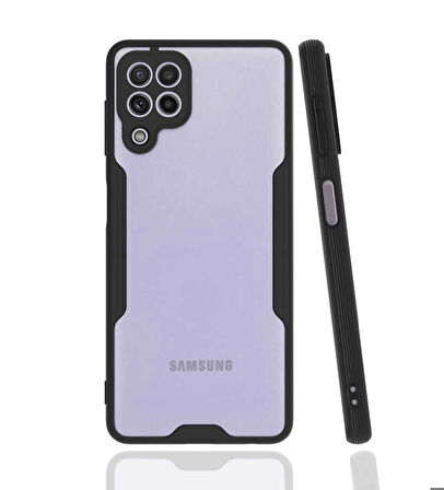 Galaxy A22 4G Uyumlu Zore Parfe Kapak-Siyah