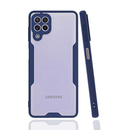 Galaxy M32 Uyumlu Zore Parfe Kapak-Lacivert