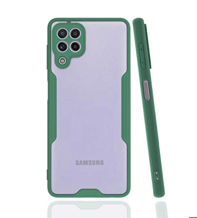 Galaxy M22 Uyumlu Zore Parfe Kapak-Koyu Yeşil