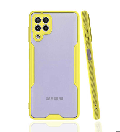 Galaxy A22 4G Uyumlu Zore Parfe Kapak-Sarı