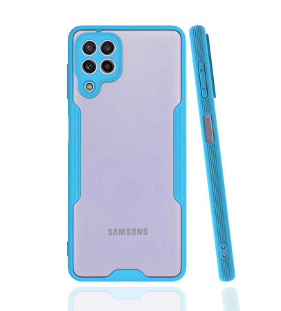 Galaxy M22 Uyumlu Zore Parfe Kapak-Mavi