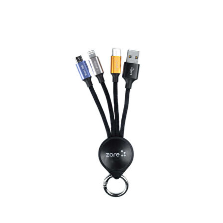 Siyah OKS 3 in 1 Usb Kablo-Zore