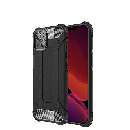 iPhone 13 Mini Uyumlu Zore Crash Silikon Kılıf-Siyah
