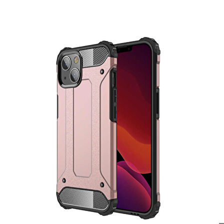 iPhone 13 Uyumlu Ensueno Crash Silikon Kapak-Rose Gold