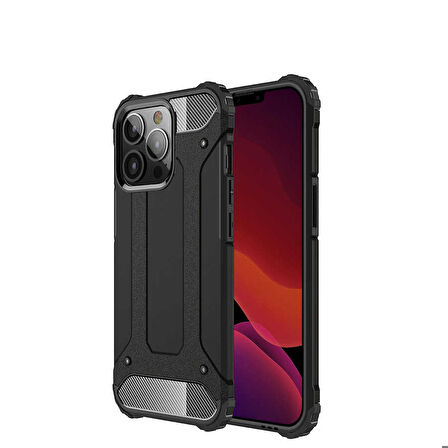 iPhone 13 Pro Uyumlu Zore Crash Silikon Kapak-Siyah