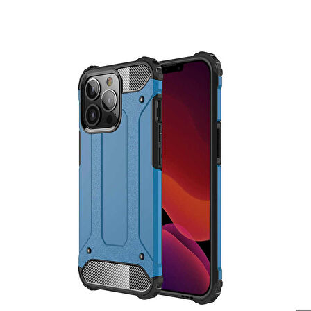 iPhone 13 Pro Uyumlu Zore Crash Silikon Kapak-Mavi